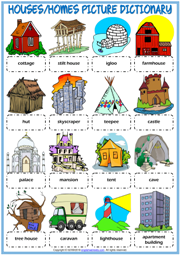 Types of Houses ESL Vocabulary Worksheets