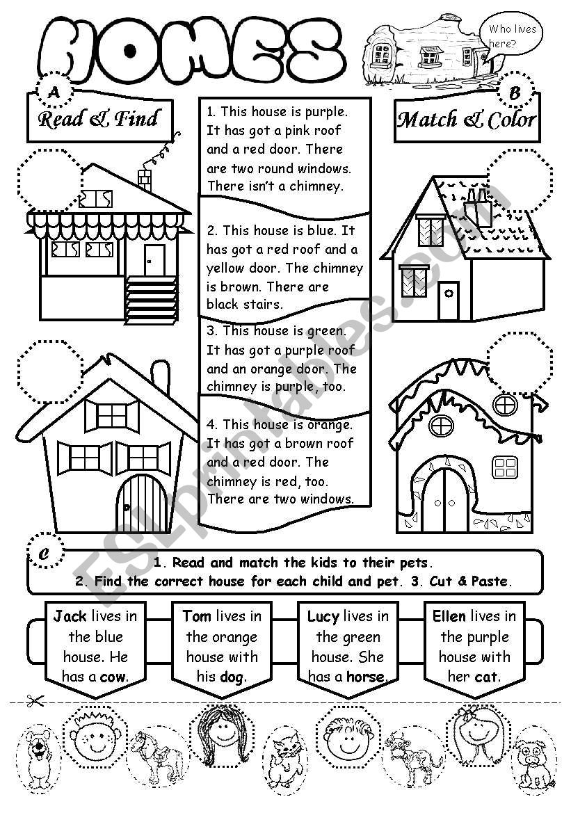 Homes - ESL worksheet by gabitza