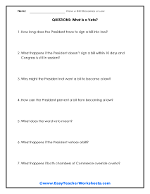 how a bill becomes a law worksheet high school