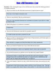 how a bill becomes a law worksheet high school