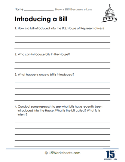 how a bill becomes a law worksheet high school