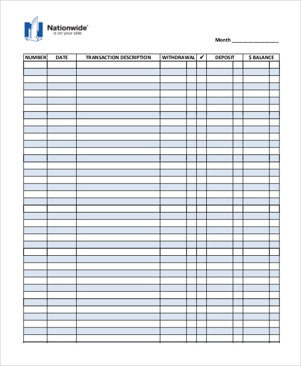 Personal Checkbook Register - 9+ Examples, Format, How to Make, Pdf