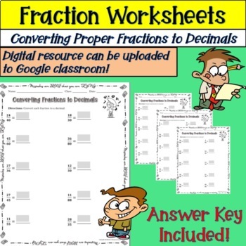how to convert fractions to decimals worksheet