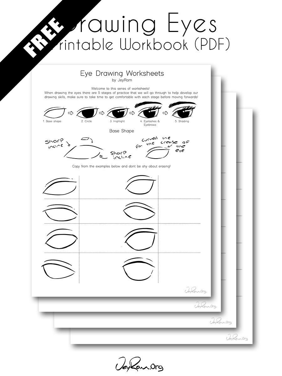 How to Draw Eyes: Free Printable Workbook - JeyRam Drawing Tutorials