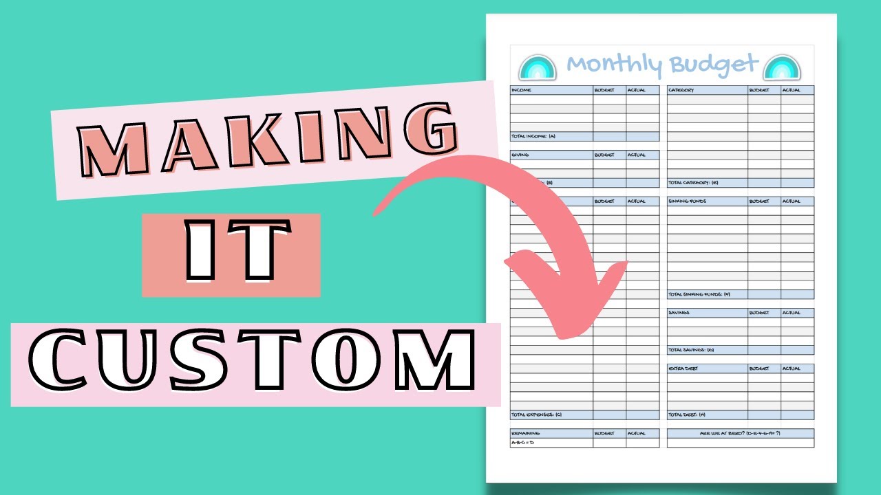 How To Make A BUDGET PRINTABLE in google sheets | Naturally Lizzie ...