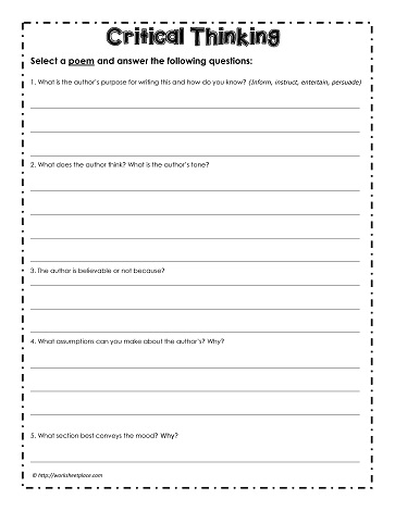 how to read a poem worksheet