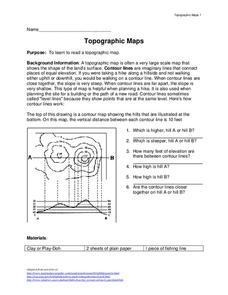 how to read a topographic map worksheet