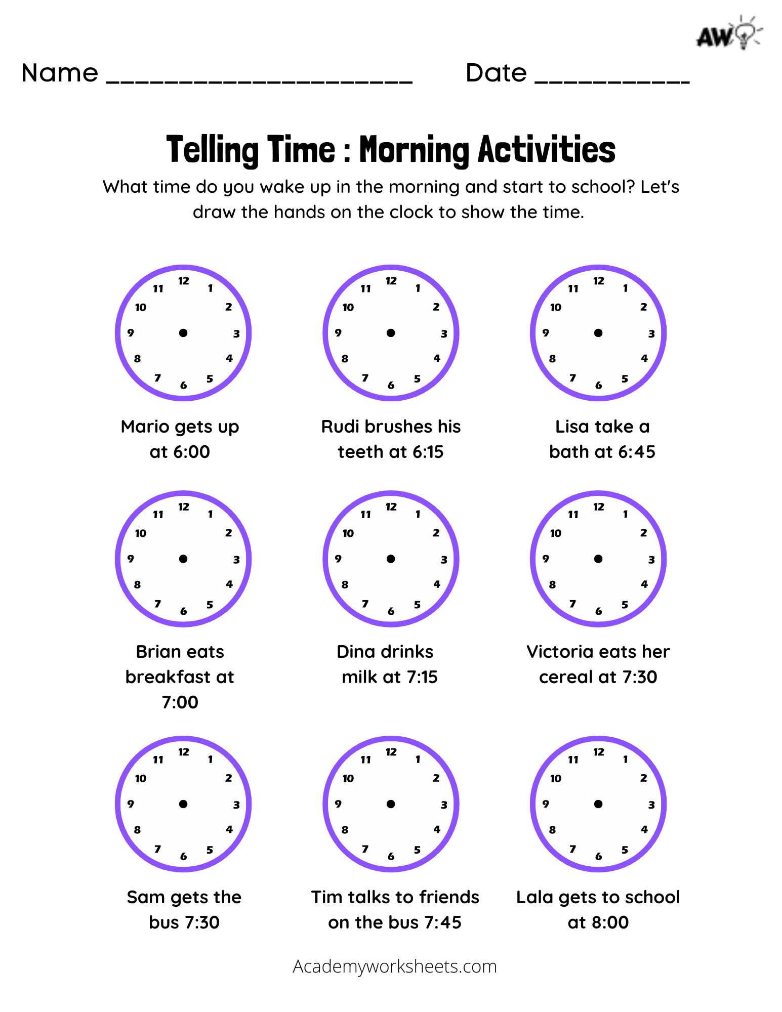 how to tell time worksheet