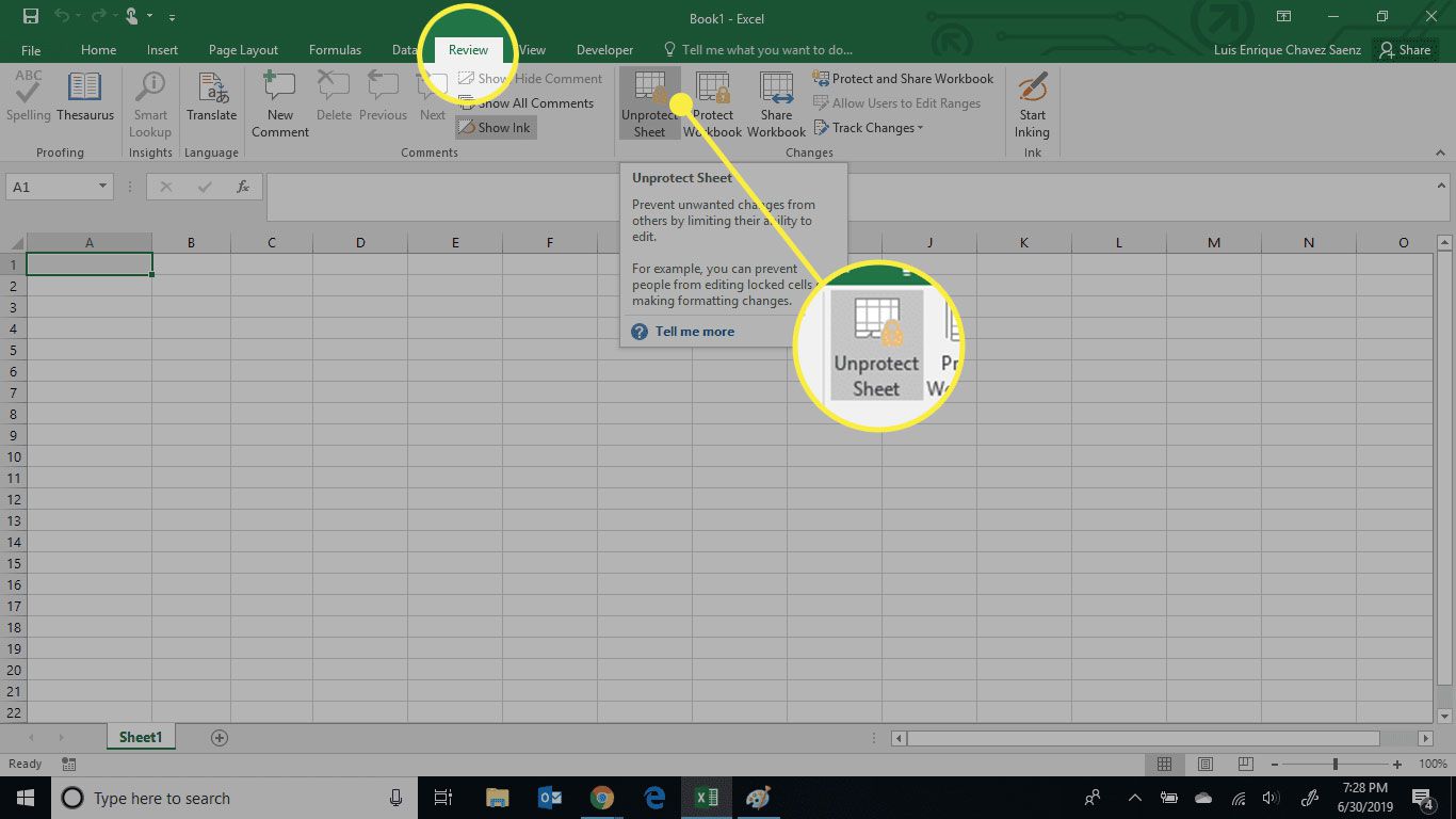 how to unprotect excel worksheet