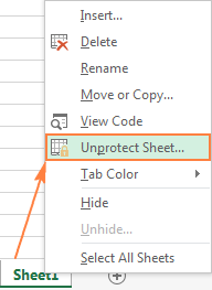 how to unprotect excel worksheet