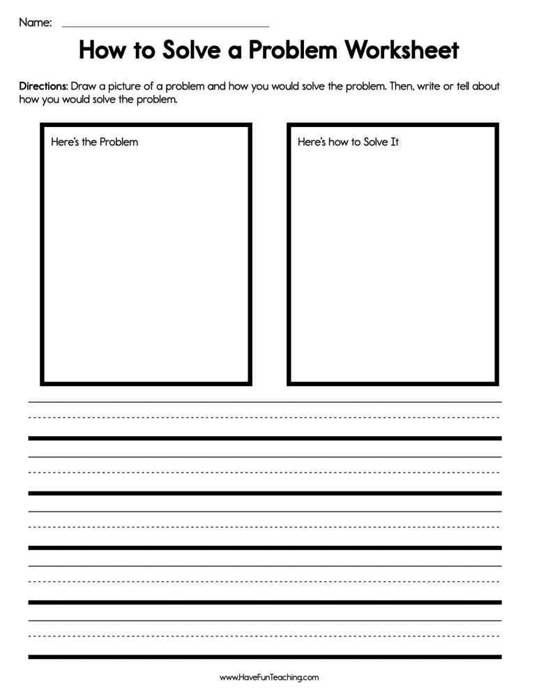 How to Solve a Problem Worksheet  