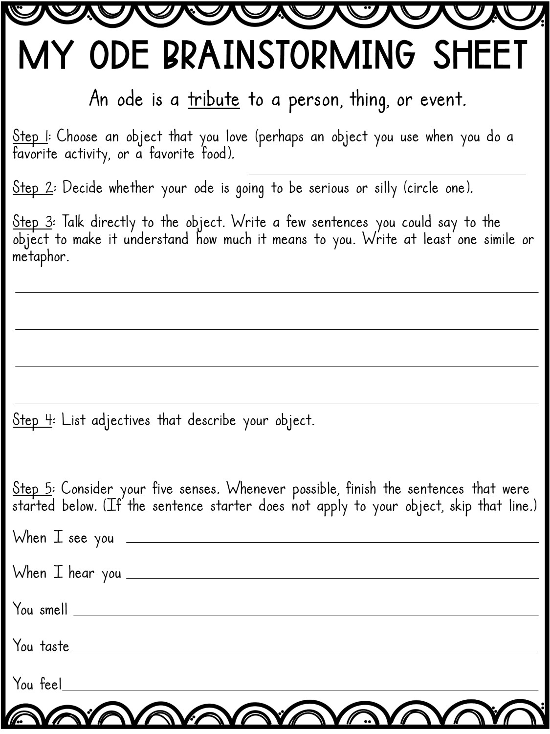 Writing Poetry: A FREE lesson for writing odes! | Crafting Connections