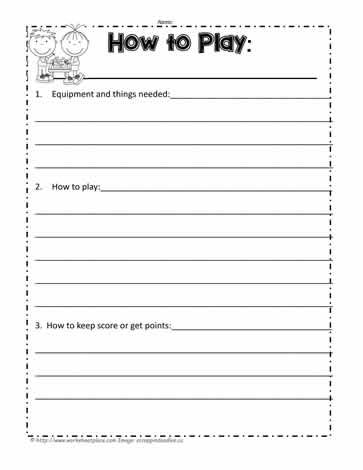 Procedural-Writing-How-to-Play... Worksheets