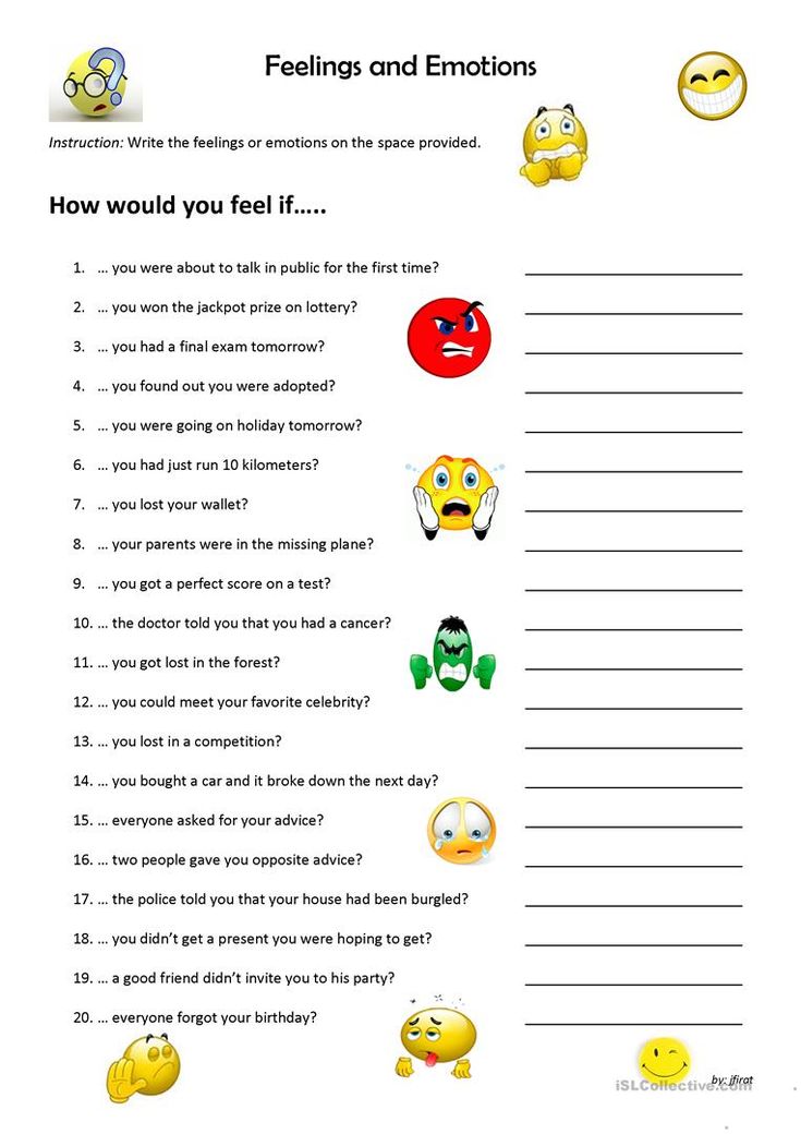 how would you feel if worksheet
