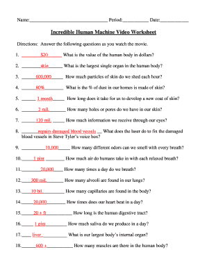 The Amazing Human Body Worksheet - Fill and Sign Printable ...