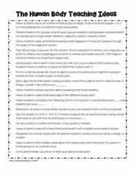 human body worksheet answers