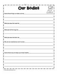 Human Body Printables Worksheets