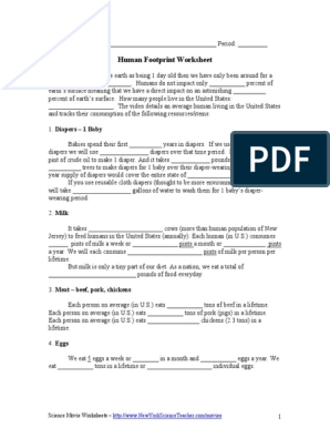 National Geographic Human Footprint Video Questions | PDF | Diaper ...
