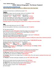 Human Footprint WS.pdf - Name: Matthew Nguyen Period: 1 APES ...