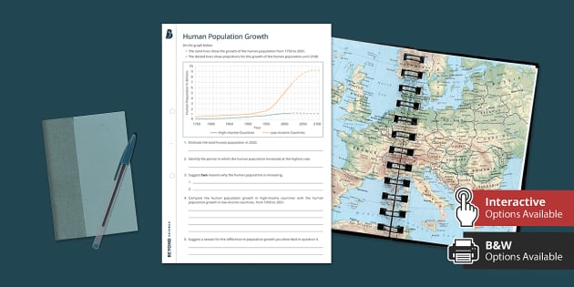 human population growth worksheet