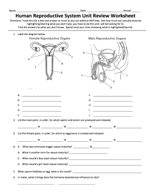 Human Reproductive System Unit Review Worksheet | airSlate SignNow