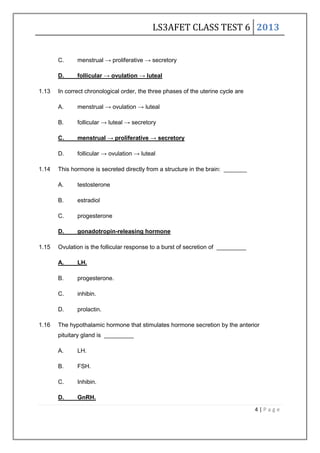 Worksheet human reproduction | PDF