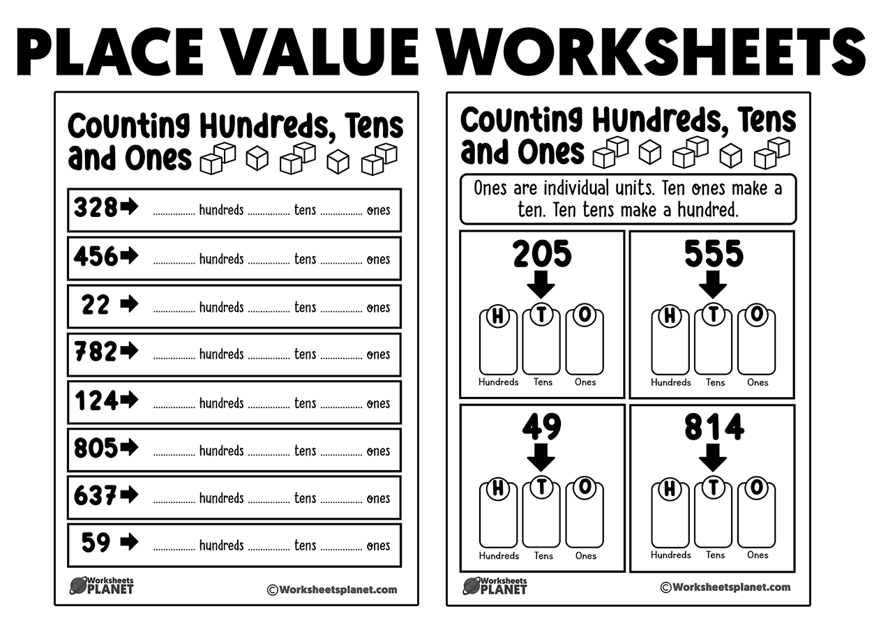 hundreds place value worksheet