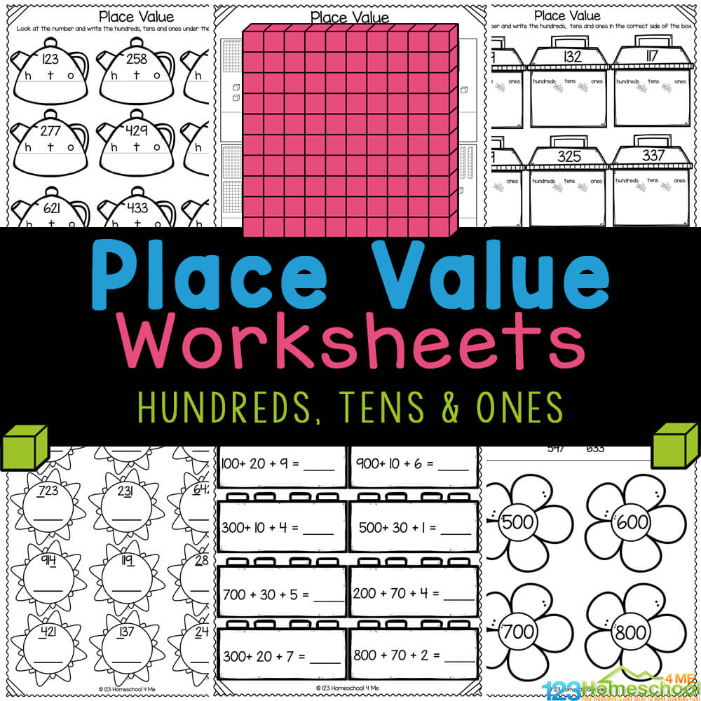 ✏️ Hundreds Tens and Ones Place Value Worksheets for 1st Graders