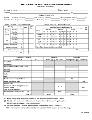 Heat Loss Calculation Worksheet - Fill Online, Printable, Fillable ...