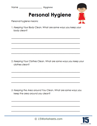 hygiene worksheet for adults