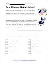 Personal Hygiene Worksheets
