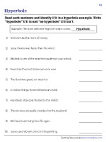 Hyperbole Worksheets