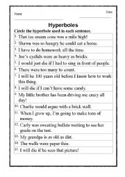 Hyperbole - ESL worksheet by JONAC