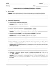 Hypothesis Worksheets Reviewed by Teachers
