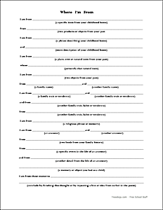 i am poem worksheet