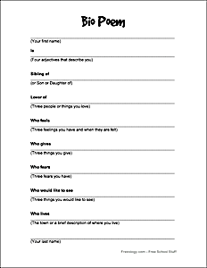 I Am Poem Template | Teach Starter