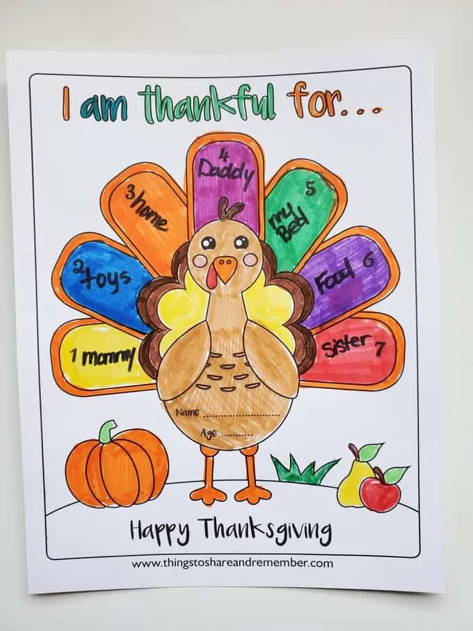 i am thankful for worksheet