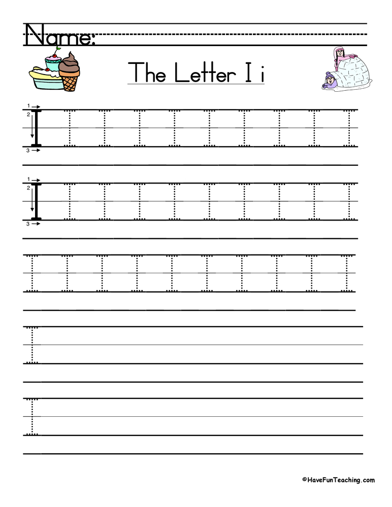 i in handwriting worksheet