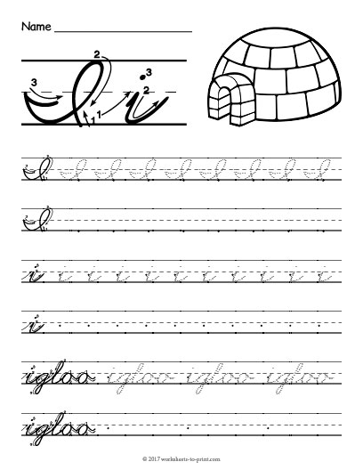 i in handwriting worksheet