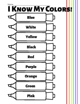 I Know My Colors! Worksheet