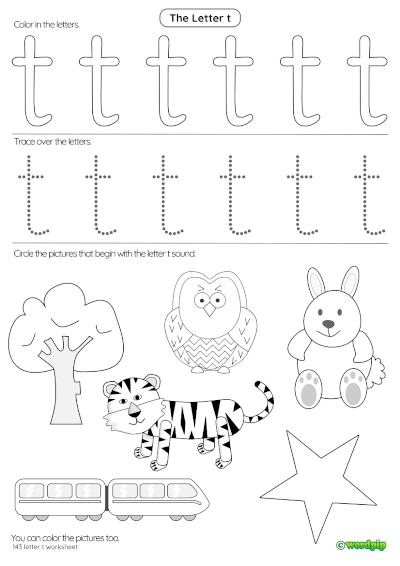 i spy letter t worksheet
