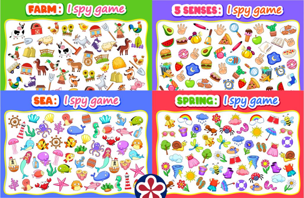 Printable Themed I Spy Game Worksheets. TeachersMag.com