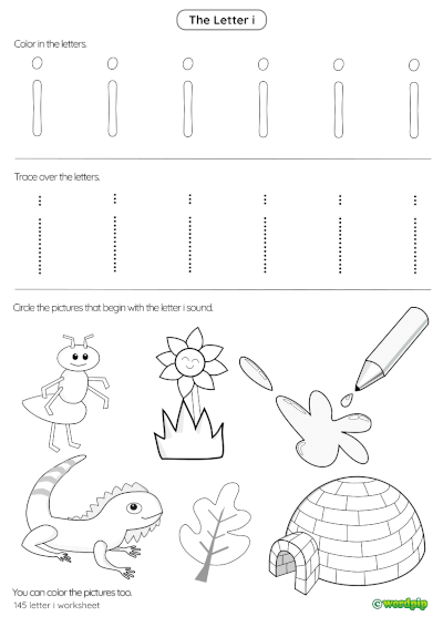 i worksheet for kindergarten