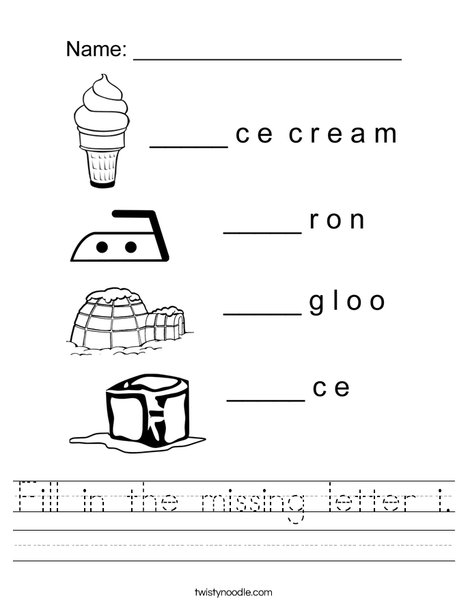 Fill in the missing letter i Worksheet - Twisty Noodle