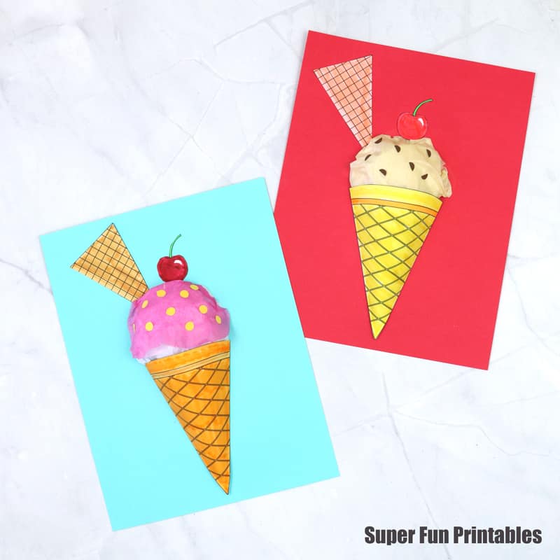3D paper ice cream craft - The Craft Train