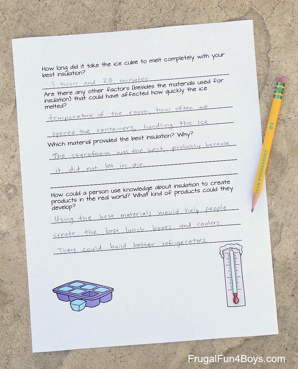 Dont Melt the Ice! Science Experiment for Kids Frugal Fun For