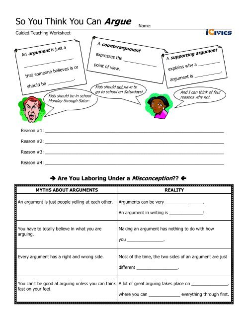 Argue_Paper Only Guided Worksheet - iCivics