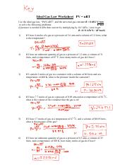 ideal gas law problems worksheet