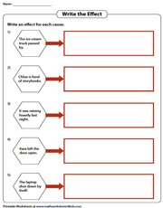 Cause and Effect Worksheets