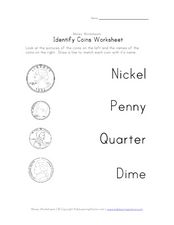 Identify Coins Worksheet (b/w) Worksheet for 1st - 2nd Grade ...